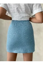 Pullu Kot Etek - Mavi Topshow