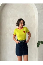 Topshow Fıstık Kırmızı Nakışlı Toptan T Shirt