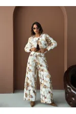 Veste zippée à motifs Topshow Wholesale – Style chic et moderne – Marron | F1975