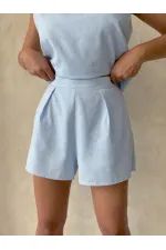 Fiyonk Taş Baskılı Şort - Mavi | Topshow