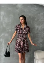 Topshow Leopar Beli Gipeli Ouzu Pileli Toptan Gömlek