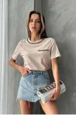 T-shirt Topshow Stone à détails détaillés en gros