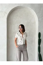 Dantel Detaylı Gömlek - Taşa Taş | Topshow