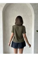 Topshow Haki Çoban Dikişli Toptan Tişört