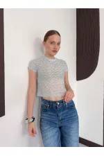 D 3007 GÜPÜR T SHIRT - MAVİ