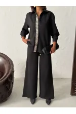 Topshow Wholesale Chemisier élégant à volants – Modèle moderne et élégant – Marron | F1972