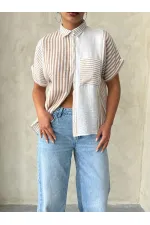 Topshow Stone Piece Striped Wholesale Shirt