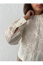 Topshow - Chemisier brodé à manches longues pour femme (vente en gros) - Élégant et moderne - Pierre