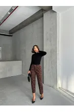 Desenli Toptan Pantolon - Kahve Siyah | TOPSHOW | F1788