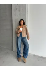 Süet Peluş Toptan Mont - Vizon Vizon | TOPSHOW | F1856