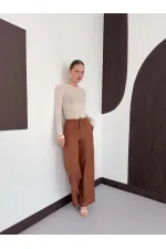 Kahve Toptan Pantolon | d2381 Topshow