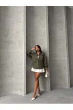 Cebi Tasli Toptan Gömlek - Haki | TOPSHOW | F1617