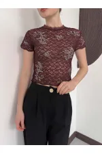 D 3007 GÜPÜR T SHIRT - KAHVE