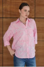 Corded Wholesale Shirt - Pink | F2079 - Topshow