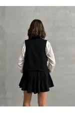 Topshow Siyah Pullu Toptan Yelek | F1750