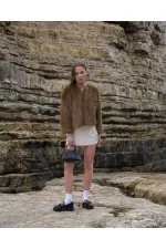 Veste en fausse fourrure marron (vente en gros) | TOPSHOW | F1615