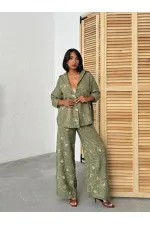 Pantalon brodé - Kaki Dsn2 | Topshow | F1900