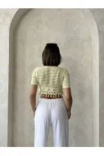 Tasseled Raw Wholesale Blouse Yellow | Topshow