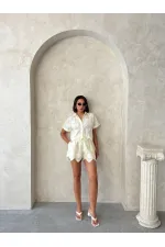 Nakışlı Toptan Gömlek - Sarı | Topshow