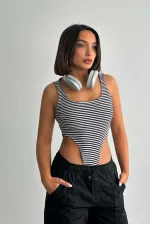 Itcitli Sports Bodysuit - Striped | Topshow