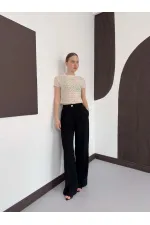 D 3007 GÜPÜR T SHIRT - KREM