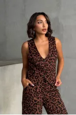 Wholesale Vest - Brown Black | TOPSHOW | F1699