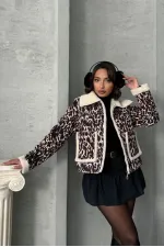 Manteau en peluche en gros - Léopard D2 | TOPSHOW | F1814