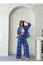 Pantalon brodé Süzüne - Saks | Topshow | F1927