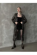 Gilet long en gros - Noir et or | TOPSHOW | F1618