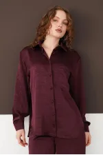 Wholesale Long-Sleeved Shirts - Plum | F2101 - Topshow