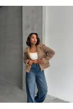 Süet Peluş Toptan Mont - Vizon Vizon | TOPSHOW | F1856