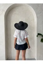 Nakışlı Brode Toptan Gömlek - Kırmızı Dsn1 | Topshow