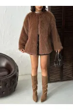 Faux Fur Wholesale Jacket - Brown | TOPSHOW | F1608