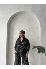 Chemise brodée en gros - Noire | Topshow | F1899