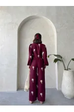 Embroidered Wholesale Trousers - Claret Red | Topshow | F1712