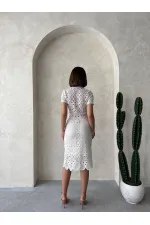 Kot Detaylı Dantel Uzun Etek - Ham Pembe | Topshow