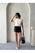 Dantel Bluz - Açık Taş | Topshow