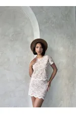 Dantel Bluz - Pudra | Topshow