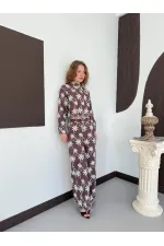 D 2913 EMBROIDERED TROUSERS - BROWN D 2913 EMBROIDERED TROUSERS - BROWN
