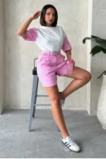 Pullu Kot Şort - Pembe | Topshow