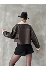 Nubuk Yakası Kürklü Toptan Mont - Kahve | TOPSHOW | F1577