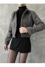 Manteau à boutons en gros - Noir | TOPSHOW | F1547