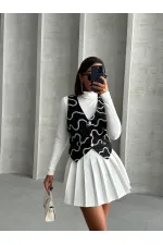 Nakışlı Toptan Yelek - Siyah | TOPSHOW | F1751