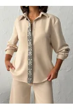 Chemise Topshow en daim scuba à rayures - Pierre | F1973