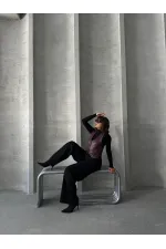 Gilet en cuir boutonné en gros - Rouge bordeaux | TOPSHOW | F1503