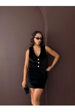 Topshow - Toptan Peluş Yelek - Siyah