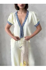 Kot Detaylı Ceket   Sarı | Topshow