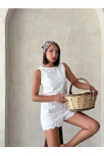 Dantel Şort - Krem | Topshow