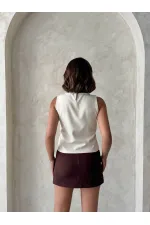 Lace Sleeveless Blouse - Light Stone | Topshow