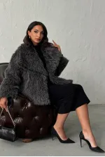 Manteaux en fausse fourrure pour femmes en gros – Vêtements d'extérieur d'hiver moelleux, doux et élégants – GRIS